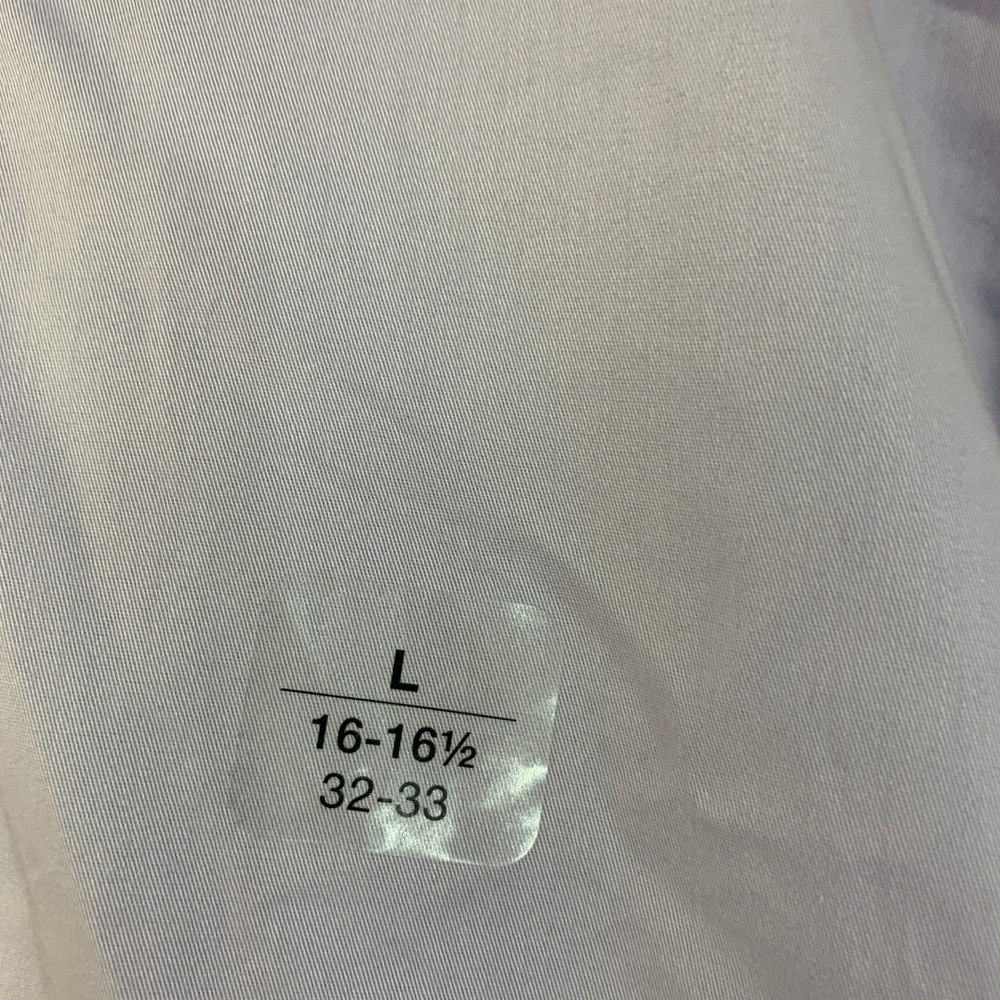 NWT Alfani Slim Fit Dress Shirt Men's Large Lilac Cotton Blend - Picture 8 of 11